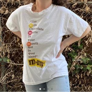 Vintage Y2K M&M’s white promotional T-shirt